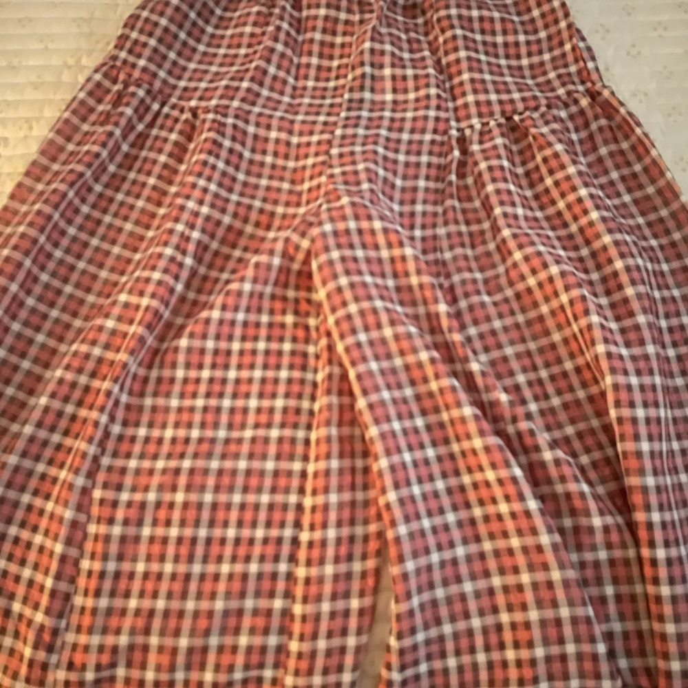 HALARA Plaid Wide Leg Pants in Pink and White